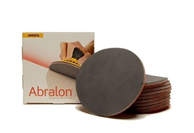 Mirka Abralon 6 Inch 1000 Grit Foam Sanding Discs, 10 per box (MK-240-1000), Fabric, Fine, 6x6 inches, Compatible with Dry and Wet Sanding - Image 1